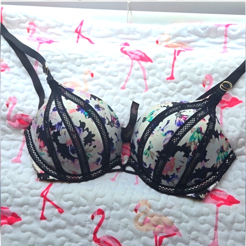 Victoria Secret,34B,VS,print,Bombshell bra,multicolor,pushup,GUC,nodamage,